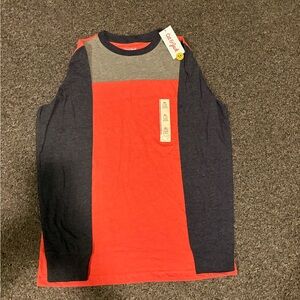 Cat & Jack Red, Gray & Navy Colorblock Long Sleeve Tee